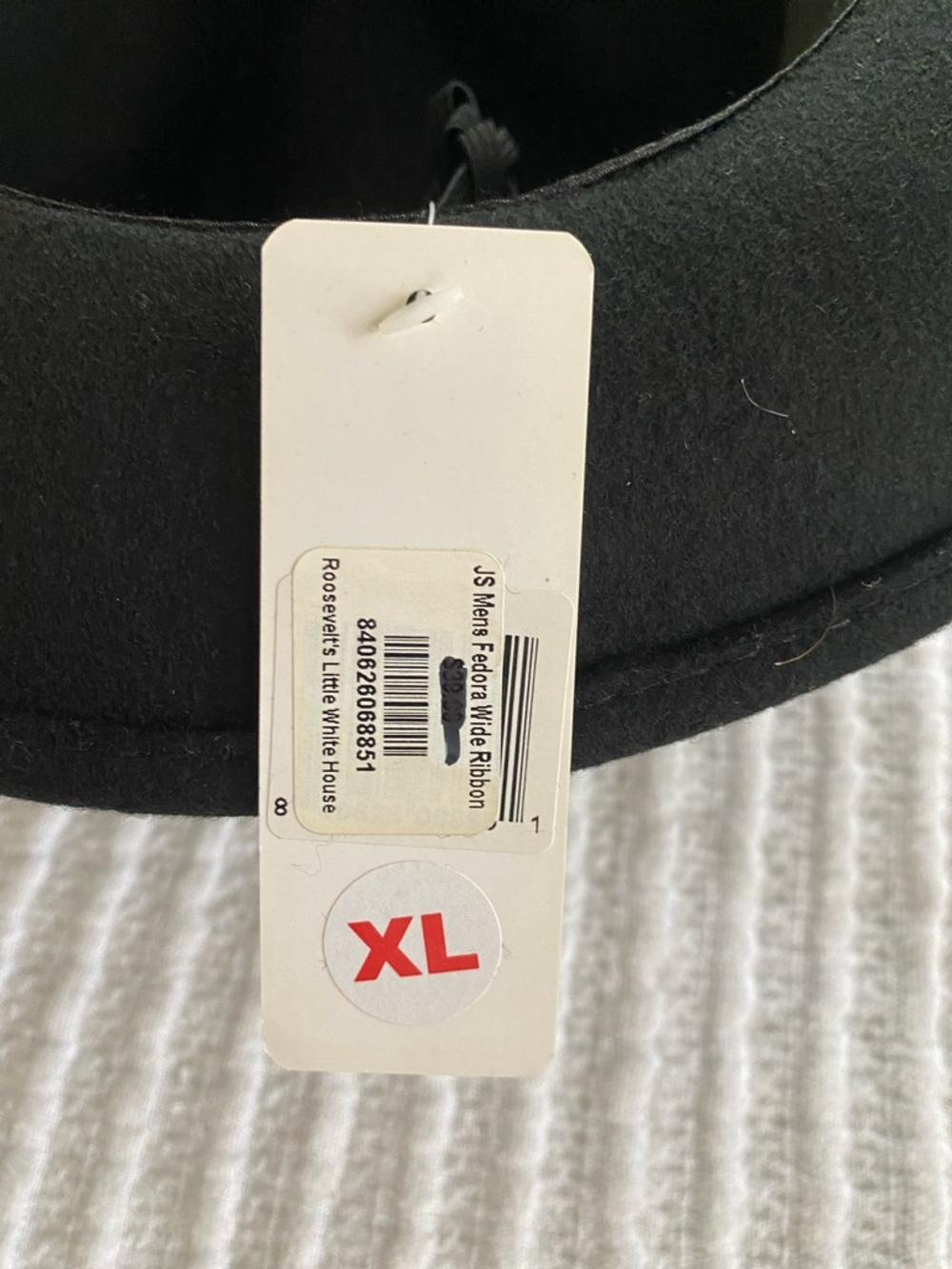 Wide Ribbon Fedora Hat - Black